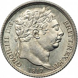 Large Obverse for Sixpence 1817 coin