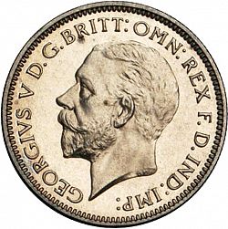 Large Obverse for Sixpence 1933 coin