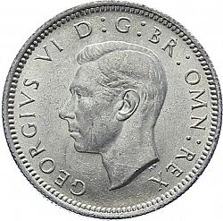 Large Obverse for Sixpence 1941 coin