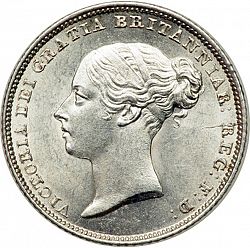 Large Obverse for Sixpence 1851 coin