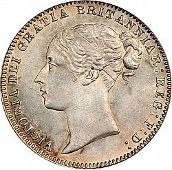 Large Obverse for Sixpence 1875 coin