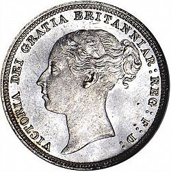 Large Obverse for Sixpence 1886 coin