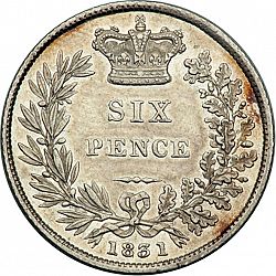 Large Reverse for Sixpence 1831 coin