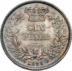 Large Reverse for Sixpence 1835 coin