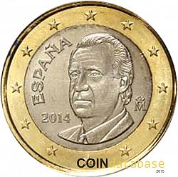 1 Euro 2014 Large Obverse coin