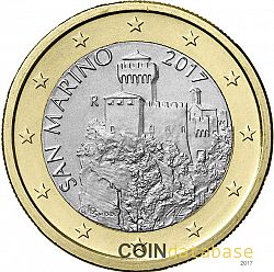 1 Euro 2017 Large Obverse coin