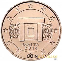2 cent 2014 Large Obverse coin