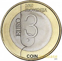 3 Euro 2010 Large Reverse coin