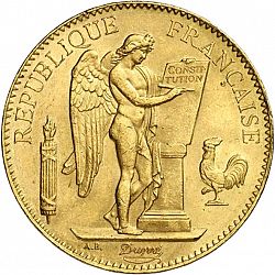 Large Obverse for 100 Francs 1886 coin