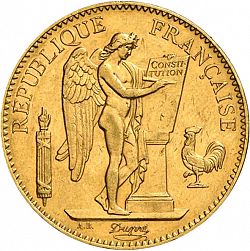 Large Obverse for 100 Francs 1905 coin