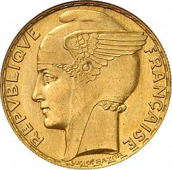 Large Obverse for 100 Francs 1929 coin