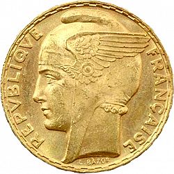 Large Obverse for 100 Francs 1935 coin