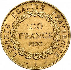 Large Reverse for 100 Francs 1900 coin