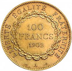 Large Reverse for 100 Francs 1902 coin