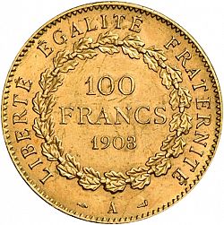 Large Reverse for 100 Francs 1903 coin