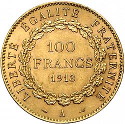 Large Reverse for 100 Francs 1913 coin