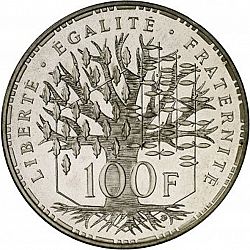 Large Reverse for 100 Francs 1985 coin