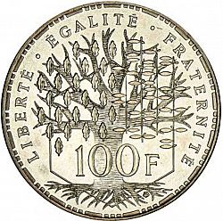 Large Reverse for 100 Francs 1989 coin