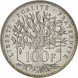 Large Reverse for 100 Francs 1990 coin