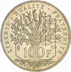 Large Reverse for 100 Francs 1995 coin