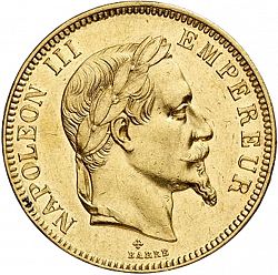 Large Obverse for 100 Francs 1863 coin
