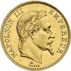 Large Obverse for 100 Francs 1869 coin