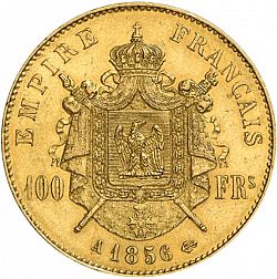 Large Reverse for 100 Francs 1856 coin