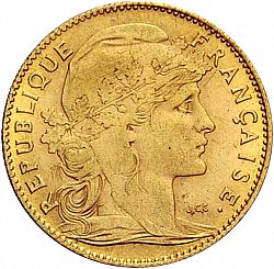 Large Obverse for 10 Francs 1906 coin