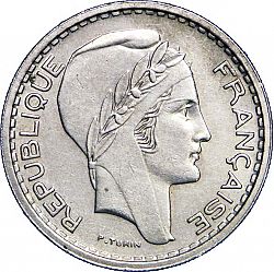 Large Obverse for 10 Francs 1949 coin
