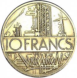 Large Obverse for 10 Francs 1980 coin