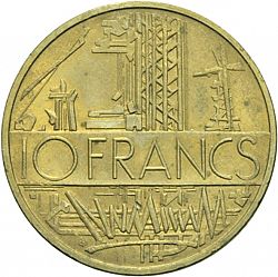 Large Obverse for 10 Francs 1984 coin