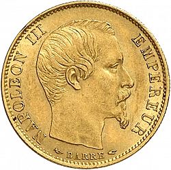 Large Obverse for 10 Francs 1855 coin