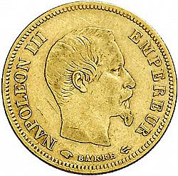 Large Obverse for 10 Francs 1855 coin