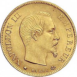 Large Obverse for 10 Francs 1858 coin