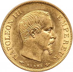 Large Obverse for 10 Francs 1859 coin