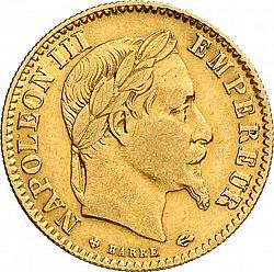 Large Obverse for 10 Francs 1865 coin