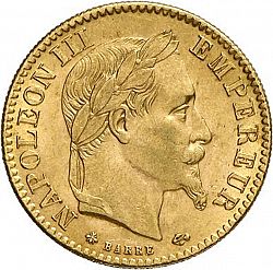 Large Obverse for 10 Francs 1867 coin
