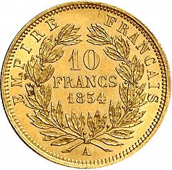 Large Reverse for 10 Francs 1854 coin