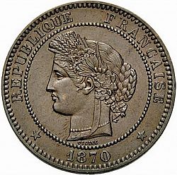 Large Obverse for 10 Centimes 1870 coin
