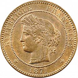 Large Obverse for 10 Centimes 1871 coin