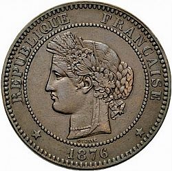 Large Obverse for 10 Centimes 1876 coin