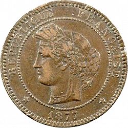Large Obverse for 10 Centimes 1877 coin