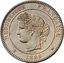 Large Obverse for 10 Centimes 1889 coin