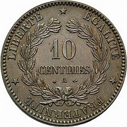 Large Reverse for 10 Centimes 1871 coin