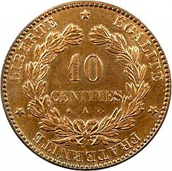 Large Reverse for 10 Centimes 1873 coin