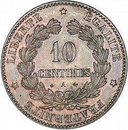 Large Reverse for 10 Centimes 1874 coin
