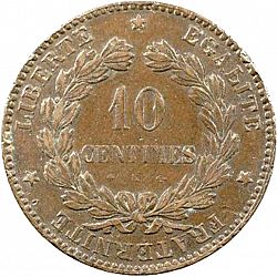 Large Reverse for 10 Centimes 1877 coin