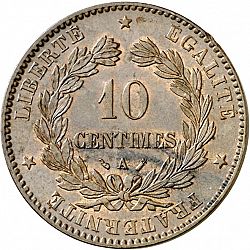 Large Reverse for 10 Centimes 1889 coin