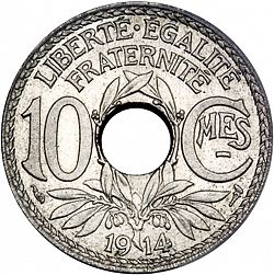 Large Reverse for 10 Centimes 1914 coin