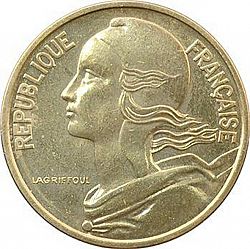 Large Obverse for 10 Centimes 1962 coin